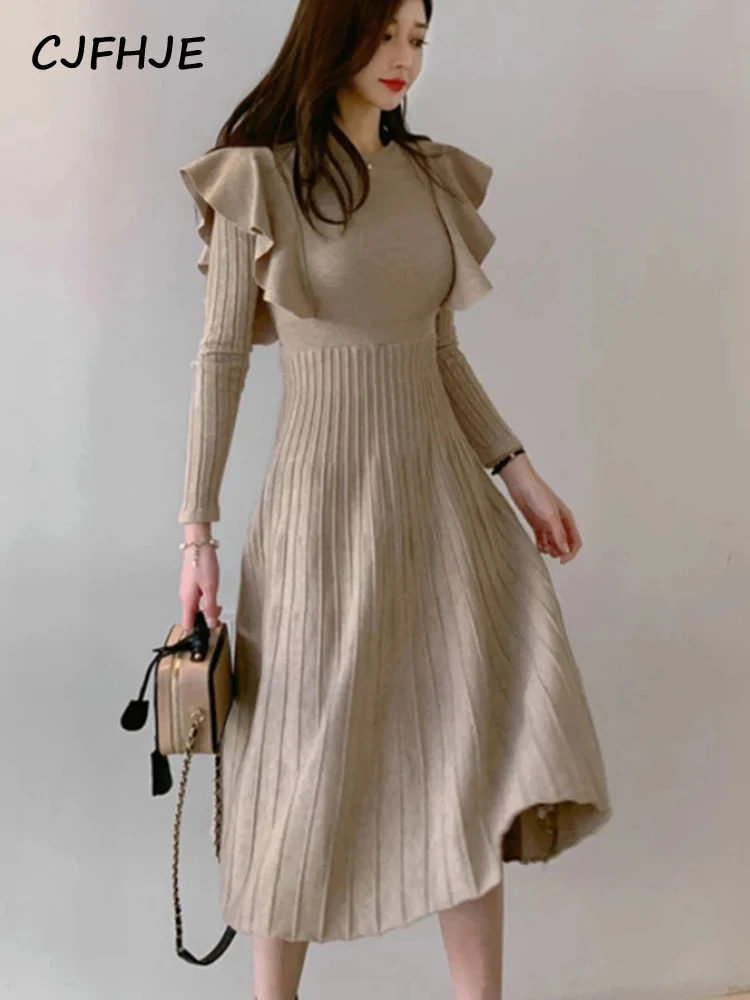 Women Sweater Dresses Vestidos Autumn 2022 Winter Vintage Elegant O-Neck Female Thicken Knit Long Dress Slim Full Sleeve Ruffles
Women Sweater Dresses Vestidos Autumn 2022 Winter Vintage Elegant O-Neck Female Thicken Knit Long Dress Slim Full Sleeve Ruffles