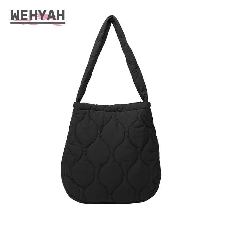 Wahyah Quilted Tote shoulder Bags for Women Purse Black Bag Quilt Nylon Schoolbag Winter autumn Korean underarm Handbags ZY031
Wahyah Quilted Tote shoulder Bags for Women Purse Black Bag Quilt Nylon Schoolbag Winter autumn Korean underarm Handbags ZY031