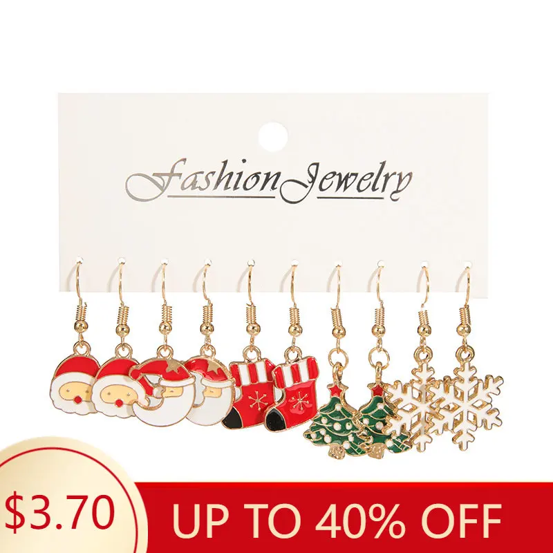 New Fashion 5Pcs Christmas Earrings Set for Women Girls Classic Cartoon Christmas Tree Santa Claus Dangle Earrings Jewelry
New Fashion 5Pcs Christmas Earrings Set for Women Girls Classic Cartoon Christmas Tree Santa Claus Dangle Earrings Jewelry