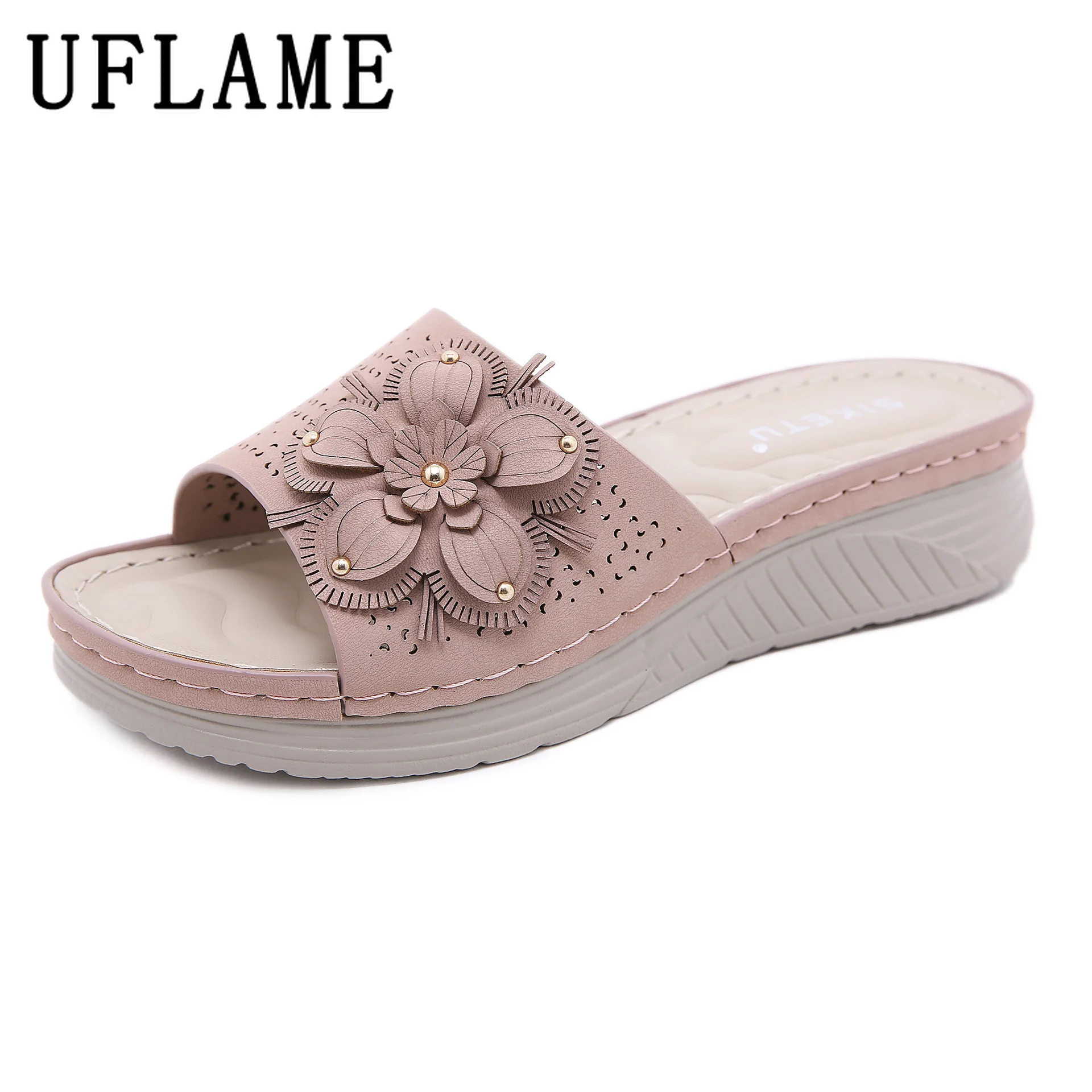 Fashion Flower Appliques Women Slippers Platform Roman Sandal Summer Leather Beach Shoes Vintage Holiday Female Casual Flat Shoe
Fashion Flower Appliques Women Slippers Platform Roman Sandal Summer Leather Beach Shoes Vintage Holiday Female Casual Flat Shoe