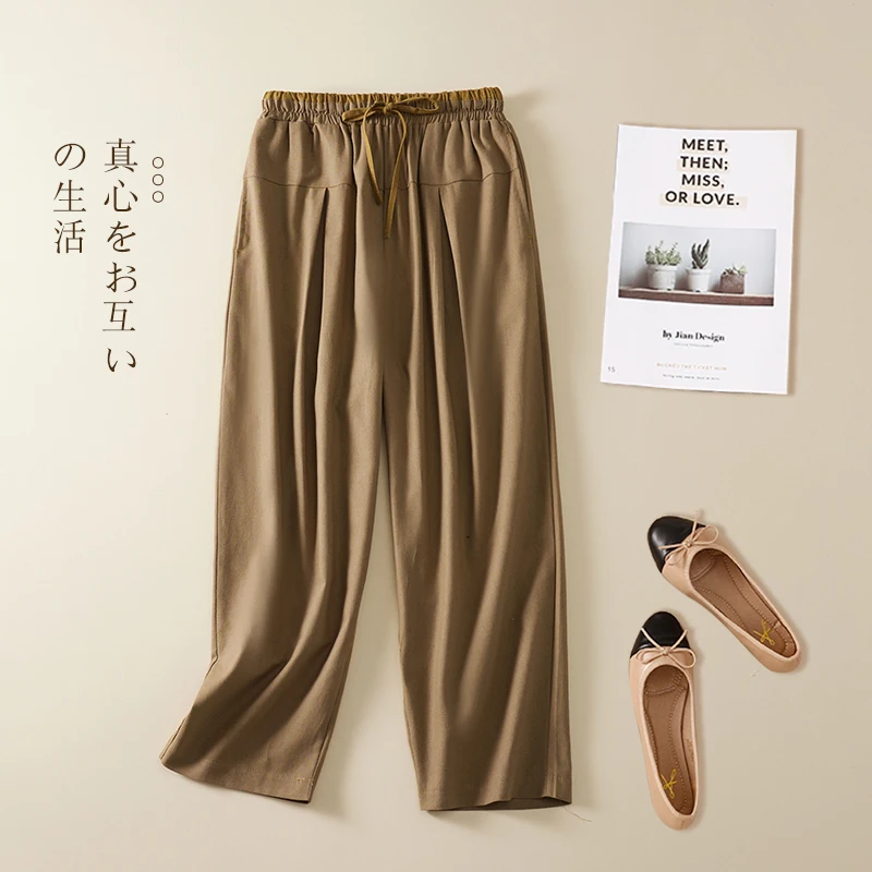 Elastic Waist Cotton Linen Casual Pants Vintage Patchwork Ankle-Length Women Harem Trousers New Breathable Straight Hemp I353
Elastic Waist Cotton Linen Casual Pants Vintage Patchwork Ankle-Length Women Harem Trousers New Breathable Straight Hemp I353