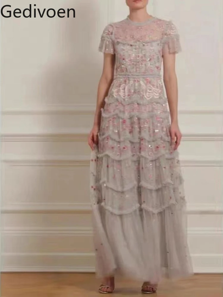 Gedivoen 2022 Summer Women Fashion Runway Holiday Long Dress Short Sleeve Embroidery Frilled Cascading Ruffles Mesh Dress
Gedivoen 2022 Summer Women Fashion Runway Holiday Long Dress Short Sleeve Embroidery Frilled Cascading Ruffles Mesh Dress