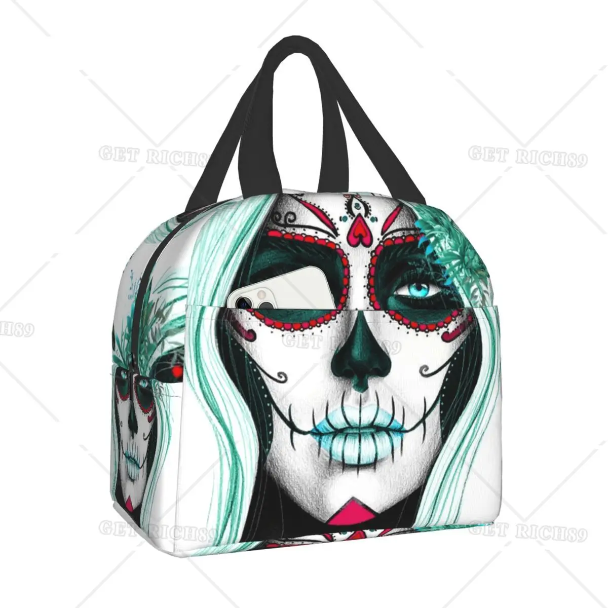 Day Of The Dead Sugar Skull Insulated Lunch Bag for Women Mexican Calavera Catrina Thermal Cooler Bento Box Office Picnic Travel
Day Of The Dead Sugar Skull Insulated Lunch Bag for Women Mexican Calavera Catrina Thermal Cooler Bento Box Office Picnic Travel