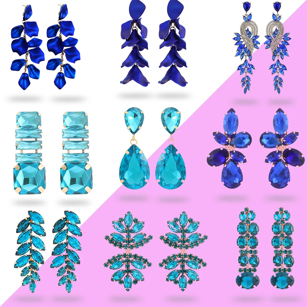 Charm Flower Heart Geometric Blue Dangle Earring Luxury Vintage Rhinestone Tassel Wedding Party Drop Earrings For Women Jewelry
Charm Flower Heart Geometric Blue Dangle Earring Luxury Vintage Rhinestone Tassel Wedding Party Drop Earrings For Women Jewelry