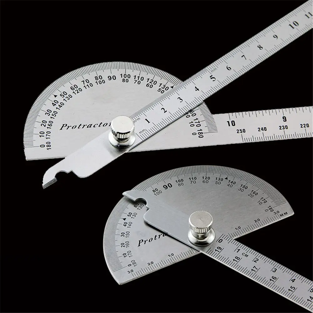 Protractor Round Head Rotary Ruler Stainless Steel Adjustable Multifunction Mathematics Measuring Tool Metal Ruler Supplies
Protractor Round Head Rotary Ruler Stainless Steel Adjustable Multifunction Mathematics Measuring Tool Metal Ruler Supplies