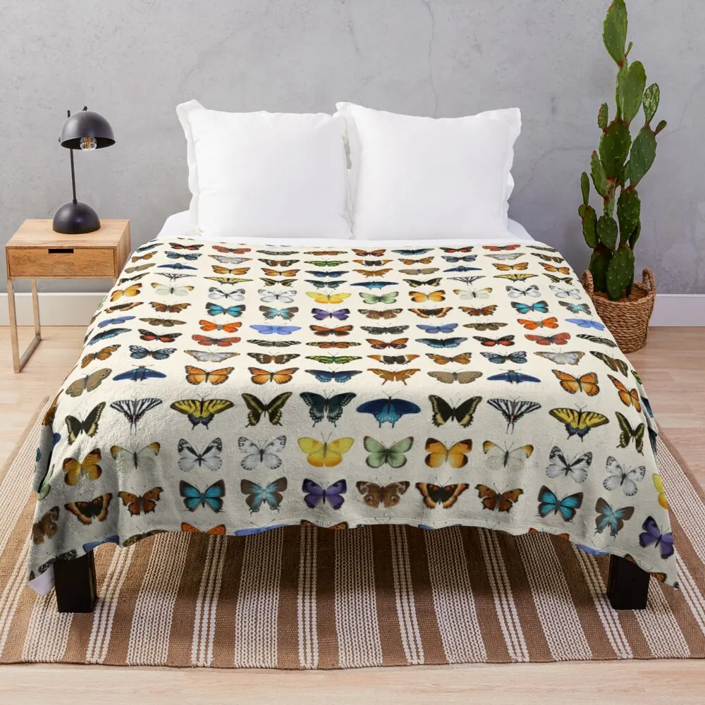 

Butterflies of North America Throw Blanket plush blankets Single blanket