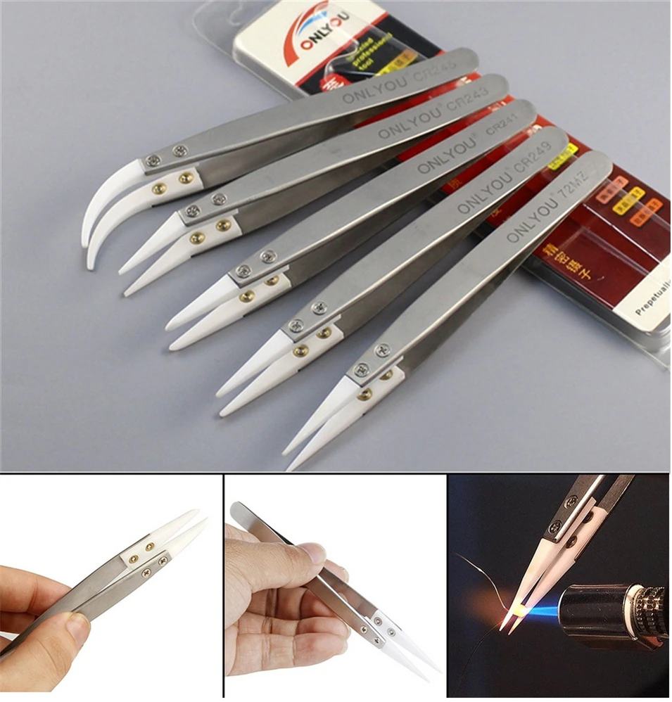 1pcs CR249 Hand Tools Pliers Ceramic Tweezer Anti-static Ceramic Tweezer High Temperature Resistance Anticorrosion Pliers Tools
1pcs CR249 Hand Tools Pliers Ceramic Tweezer Anti-static Ceramic Tweezer High Temperature Resistance Anticorrosion Pliers Tools
