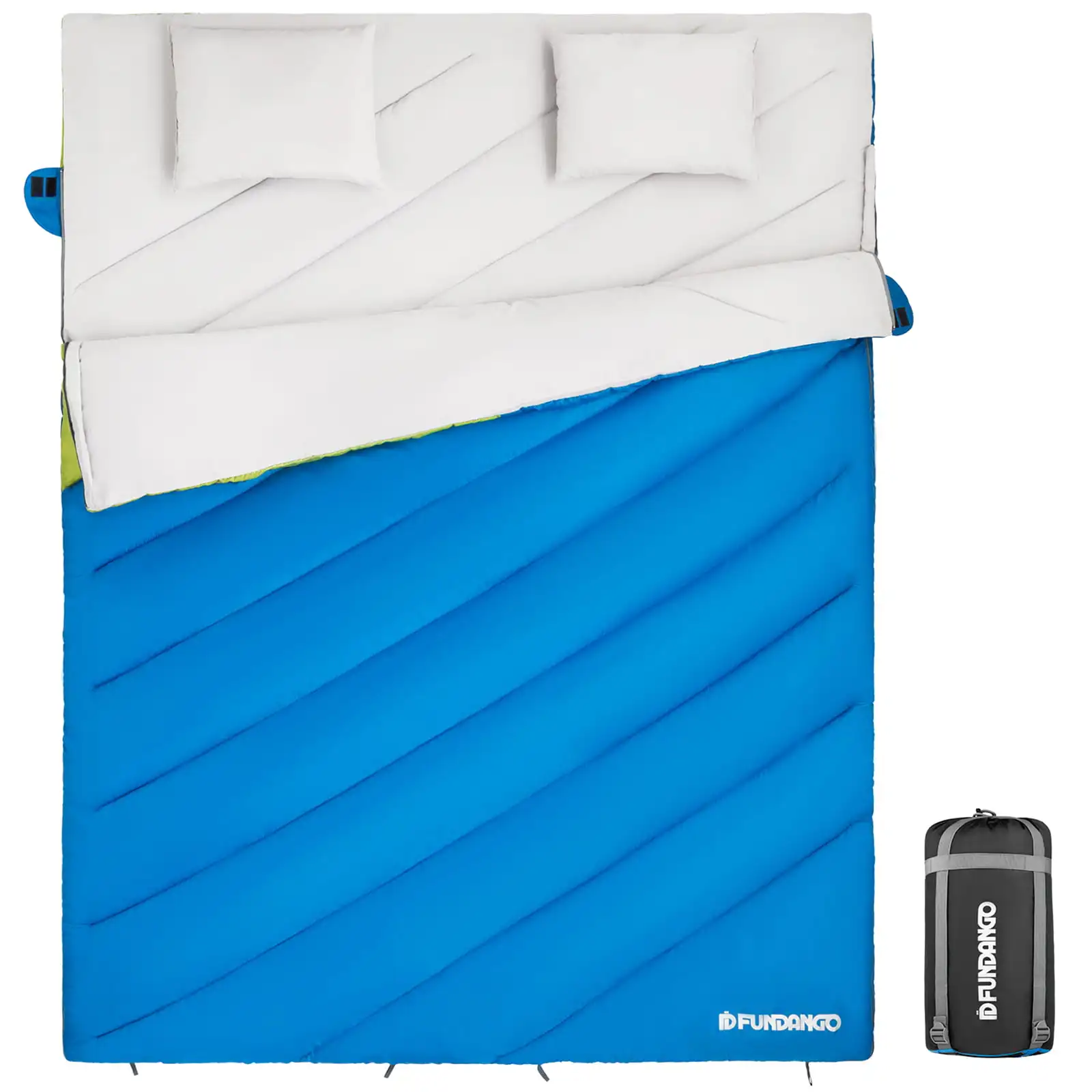 3-in-1 Queen Double Thicked Sleeping Bag with 2 Pillows 87"X66" Family Couple Adults 26.6℉
3-in-1 Queen Double Thicked Sleeping Bag with 2 Pillows 87"X66" Family Couple Adults 26.6℉