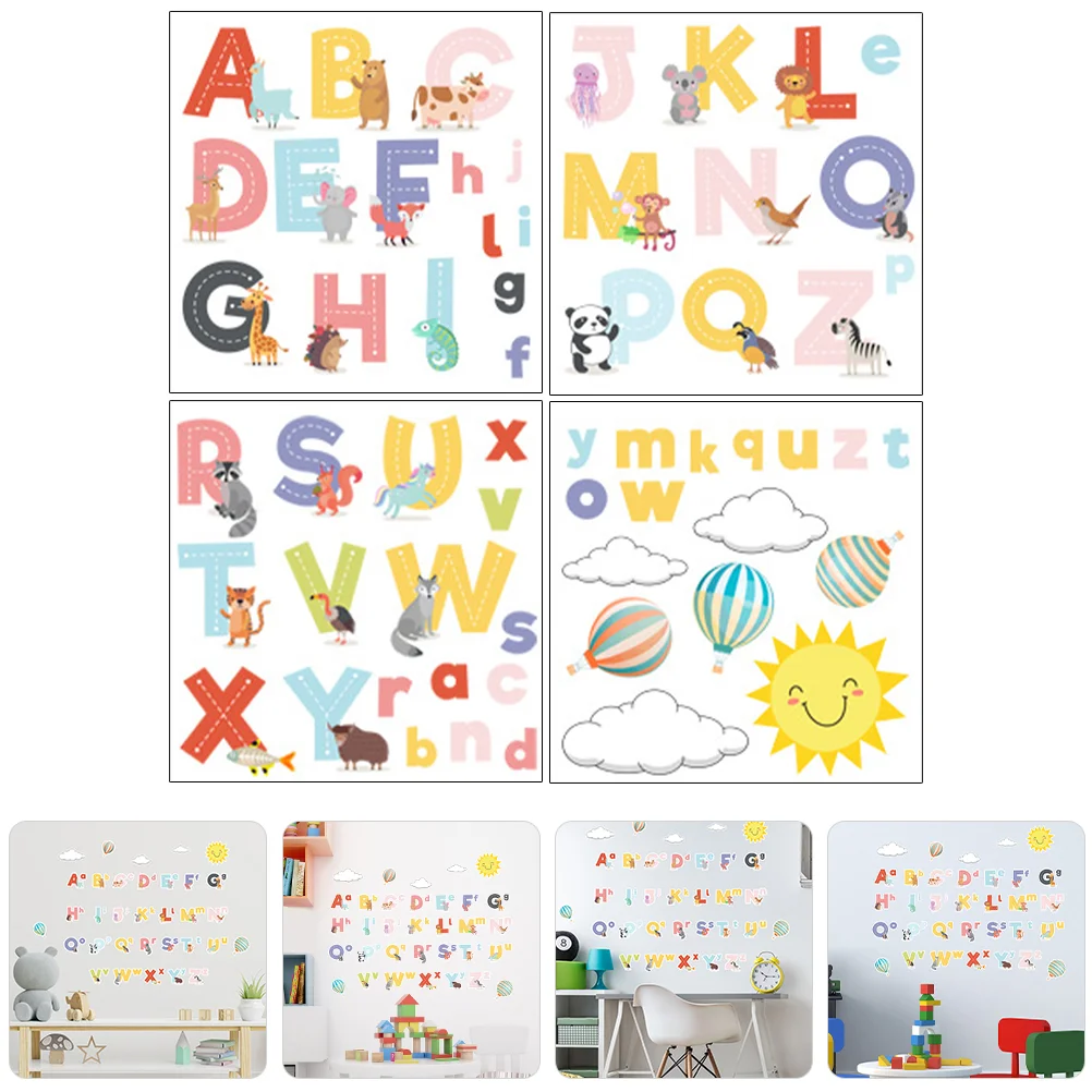 4 Sheets Room Decor Wall Sticker Animal Stickers Playroom Alphabet Decal Educational Accessory Ornament
4 Sheets Room Decor Wall Sticker Animal Stickers Playroom Alphabet Decal Educational Accessory Ornament