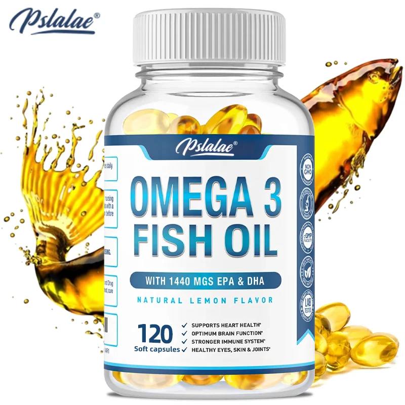 Omega 3 Fish Oil Capsules, Triple Action EPA & DHA - Supports Brain, Skin, Eyes, Joints & Heart - No Burp 120 Capsules
Omega 3 Fish Oil Capsules, Triple Action EPA & DHA - Supports Brain, Skin, Eyes, Joints & Heart - No Burp 120 Capsules