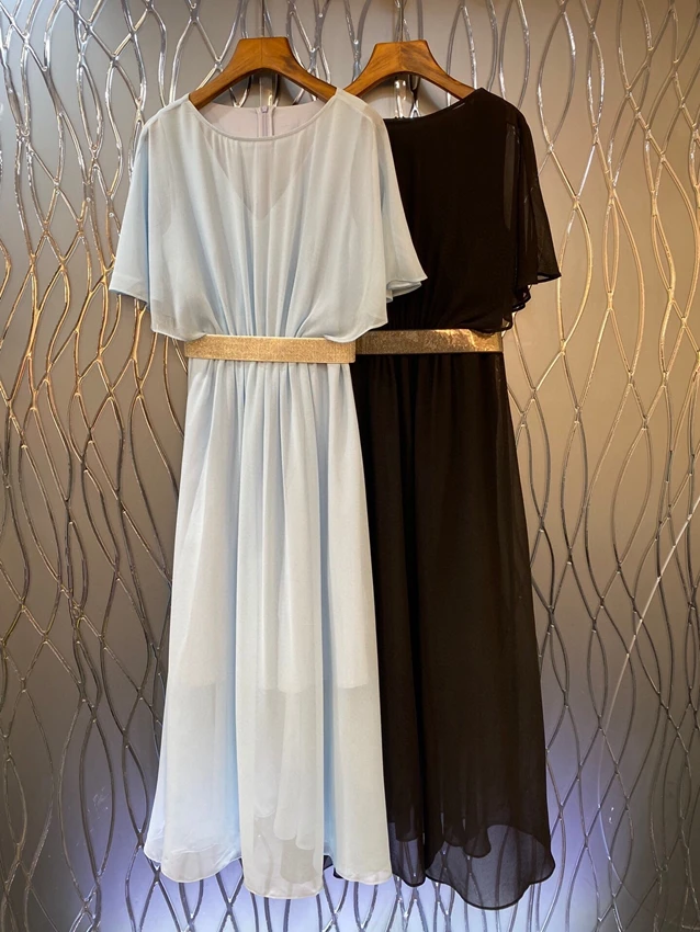 2023 new women fashion short sleeve round neck waist seal slim fairy temperament long dress dress 0212
2023 new women fashion short sleeve round neck waist seal slim fairy temperament long dress dress 0212