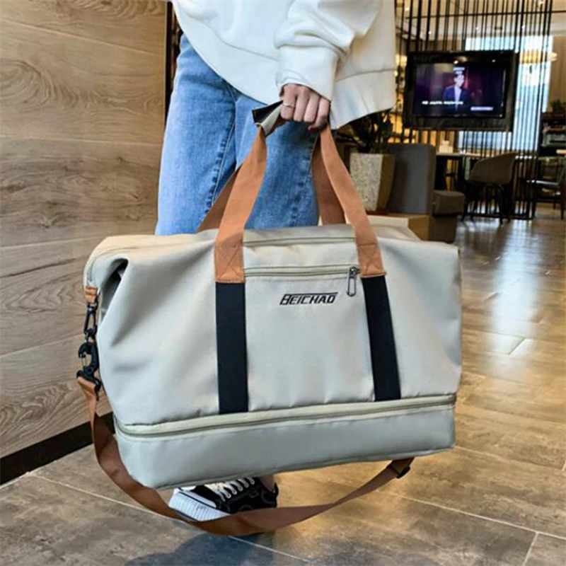

Men Women Travel Bag Dry Wet Separate Sports Hand Luggage Independent Shoes Storage Duffle Bags Big Weekend Sac De Voyage