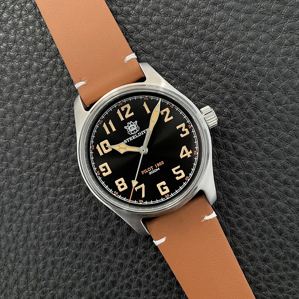 Steeldive Pilot Watch for Men 39MM Japan VX42 Quartz Sapphire Crystal 316L Stainless Steel 20Bar Luminous Leather Strap Watches
Steeldive Pilot Watch for Men 39MM Japan VX42 Quartz Sapphire Crystal 316L Stainless Steel 20Bar Luminous Leather Strap Watches
