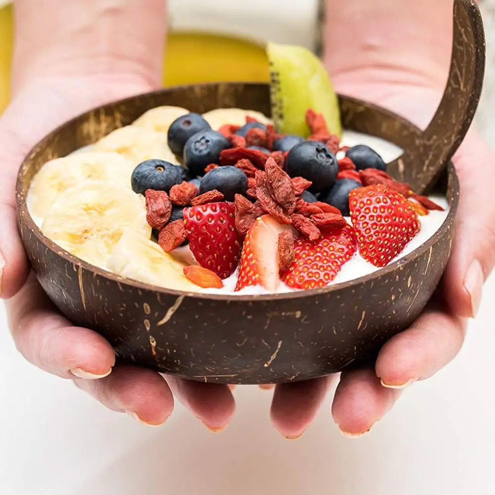 Creative Coconut Shell Bowl Fruit Salad Noodle Rice Cup Decoration Wooden Handicraft Kitchen Supplies
Creative Coconut Shell Bowl Fruit Salad Noodle Rice Cup Decoration Wooden Handicraft Kitchen Supplies