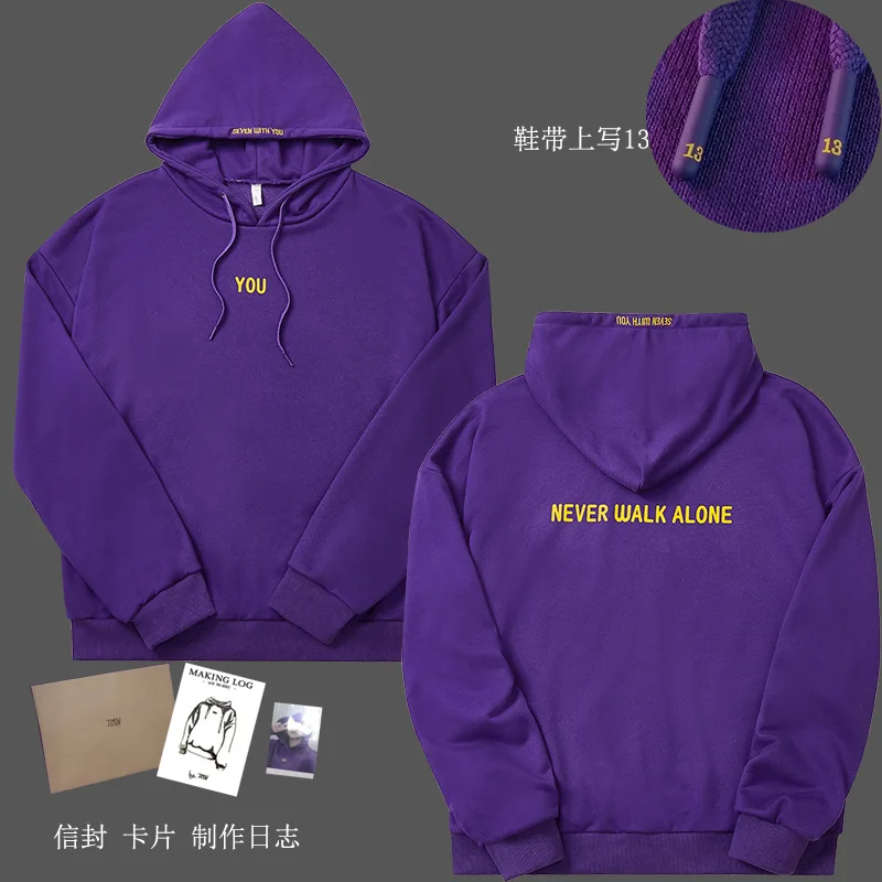 

Kpop Letter JIMIN NOMAD BE A GOOD HUMAN Printed Hoodie Winter Plus Fleece Sweatshirt Harajuku Never Walk Alone Outfit Boy Girls