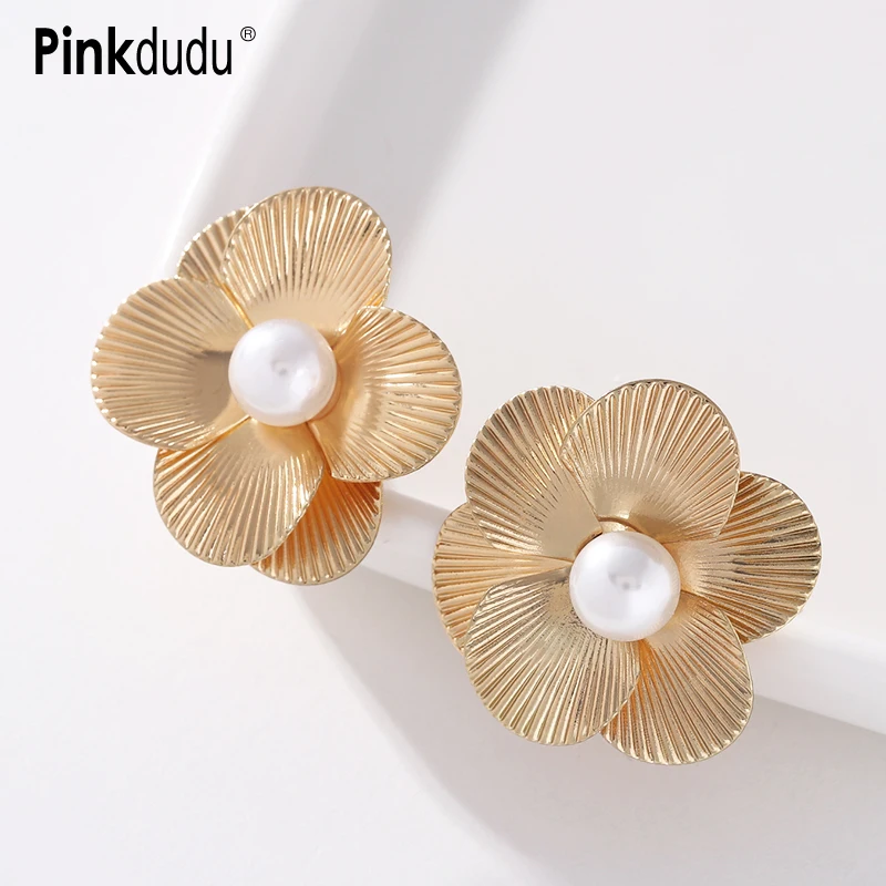 Pinkdudu Simple Gold Color Pearl Flower Earrings Fashion 6 Petal Alloy Flower Piece Stud Earrings for Women Jewelry Gifts PD707
Pinkdudu Simple Gold Color Pearl Flower Earrings Fashion 6 Petal Alloy Flower Piece Stud Earrings for Women Jewelry Gifts PD707