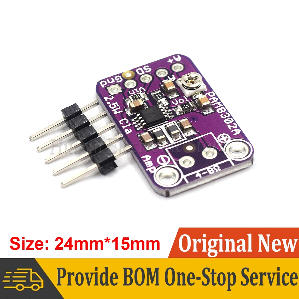 PAM8302A PAM8302 2.5W single channel Class D Audio power amplifier module development board
PAM8302A PAM8302 2.5W single channel Class D Audio power amplifier module development board
