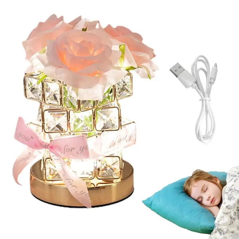 Simulation Rose Night Light Rose Bouquet Lamp Crystal Table Lamp With 3 Colors Exquisite Artificial Rose Bouquet Lamp With Anti
Simulation Rose Night Light Rose Bouquet Lamp Crystal Table Lamp With 3 Colors Exquisite Artificial Rose Bouquet Lamp With Anti