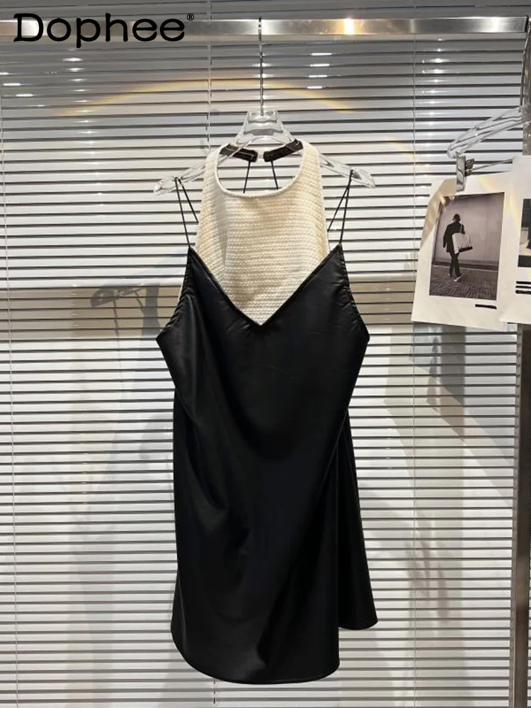 Women PU Leather Sling Dress Backless Personality Street New Arrivals Lady Sexy Fashion Temperament Summer 2022
Women PU Leather Sling Dress Backless Personality Street New Arrivals Lady Sexy Fashion Temperament Summer 2022