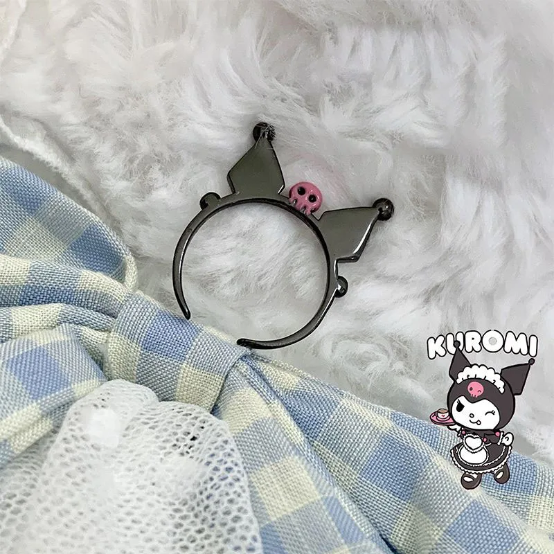 Kawaii Sanrioed Ring Anime Kuromi My Melody Cinnamoroll Cartoon Cute Creative Fashion Trend Versatile Accessories Pendant Gift 
Kawaii Sanrioed Ring Anime Kuromi My Melody Cinnamoroll Cartoon Cute Creative Fashion Trend Versatile Accessories Pendant Gift