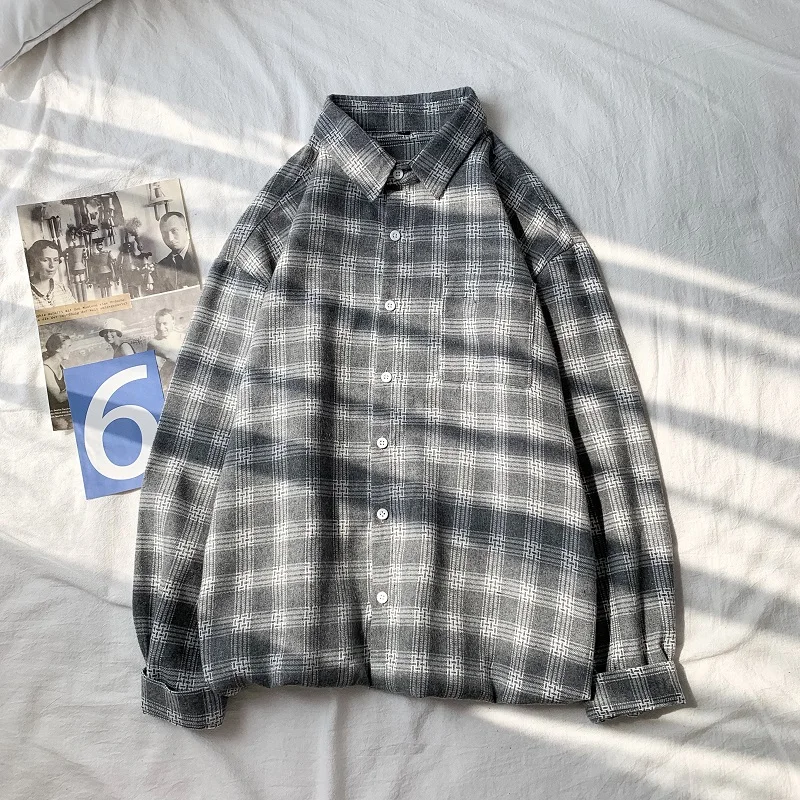 Privathinker Japanese Style Vintage Men's Plaid Shirts Fashion Brand Loose Long Sleeve Blouses Male Casual New Clothing
Privathinker Japanese Style Vintage Men's Plaid Shirts Fashion Brand Loose Long Sleeve Blouses Male Casual New Clothing