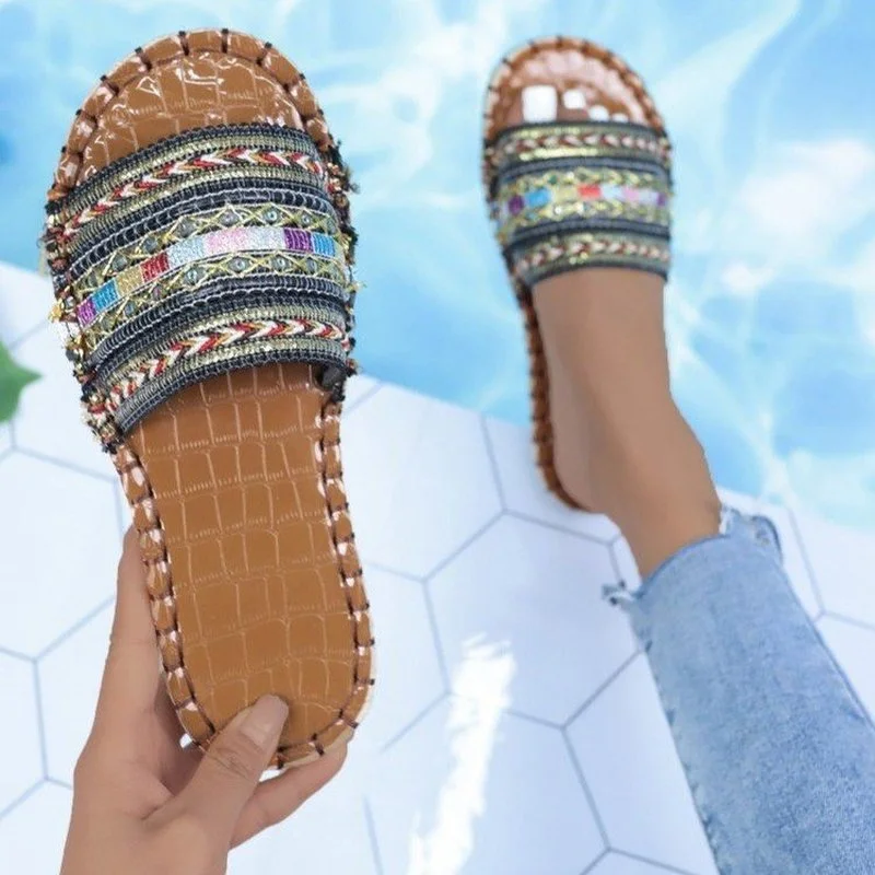 Women Shoe Summer Artisanal Ladies Flat Slippers Casual Breathable Comfortable Beach Women Sandals Soft Sole Non-slip Largesize
Women Shoe Summer Artisanal Ladies Flat Slippers Casual Breathable Comfortable Beach Women Sandals Soft Sole Non-slip Largesize