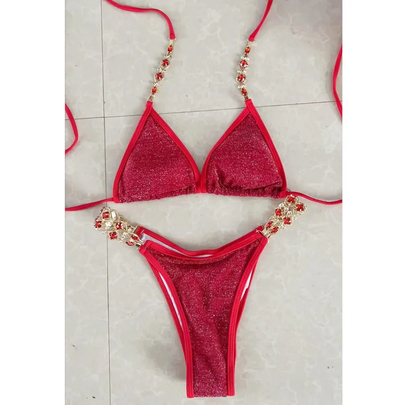 Red Bikinis Sexy Swimsuits With Rhinestones Women Swimwear Female Push Up Bikini Beach Swim Wear Bathing Suits Pool Bather 2023
Red Bikinis Sexy Swimsuits With Rhinestones Women Swimwear Female Push Up Bikini Beach Swim Wear Bathing Suits Pool Bather 2023