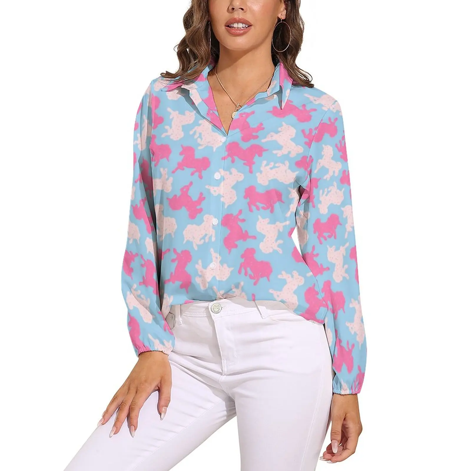 Cute Animal Print Loose Blouse Frosted Unicorn Korean Fashion Oversize Blouses Women Long-Sleeve Aesthetic Shirt Design Clothing
Cute Animal Print Loose Blouse Frosted Unicorn Korean Fashion Oversize Blouses Women Long-Sleeve Aesthetic Shirt Design Clothing