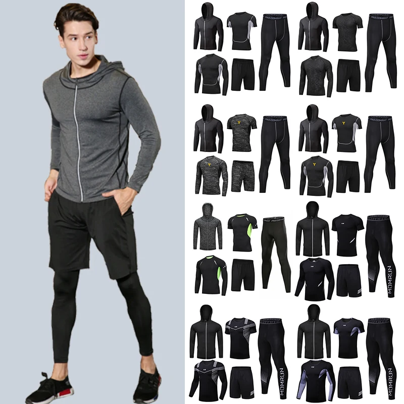 

Gym Leisure Sweat Suit 5 Pieces Of Daily Wear Extreme Sports Essential Sets Men's Boxing Basketball Training Clothes