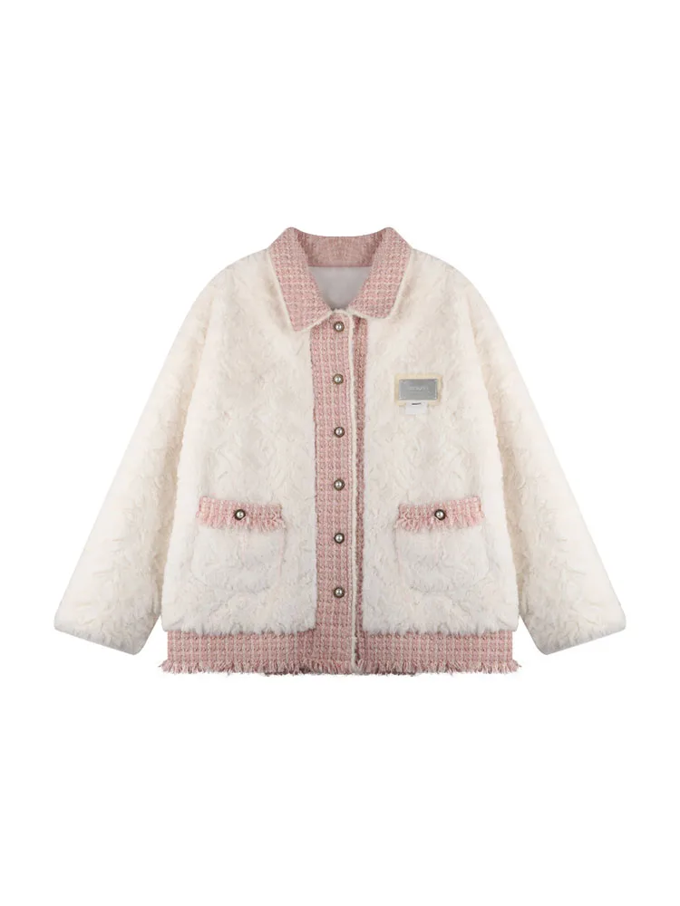 French Vintage Patchwork Parka Women Autumn Winter Jacket Outer Lapel Lambs Wool Tassel Design Female Outer Sweet Cute Style
French Vintage Patchwork Parka Women Autumn Winter Jacket Outer Lapel Lambs Wool Tassel Design Female Outer Sweet Cute Style