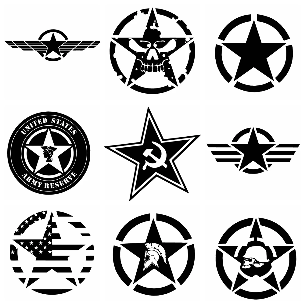 Creative Army Star Car Sticker for Auto Decal Window Waterproof Removable Car-styling Cars Glue Decoration Stickers
Creative Army Star Car Sticker for Auto Decal Window Waterproof Removable Car-styling Cars Glue Decoration Stickers