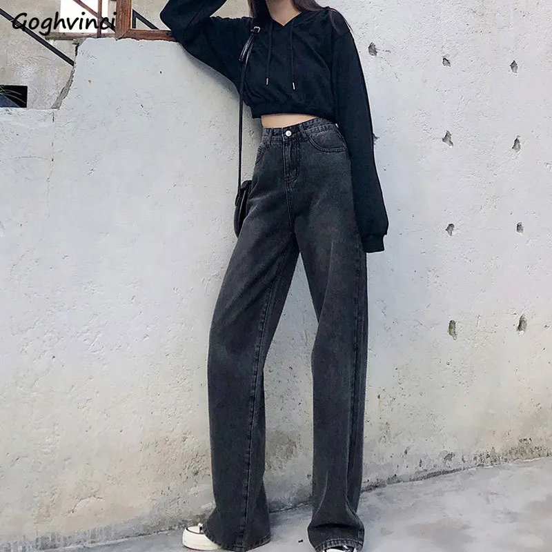 Gray Wide-leg Jeans Women Pockets All-match Simple Basic New Design Korean Fashion джинсы женские College Casual Trendy Loose
Gray Wide-leg Jeans Women Pockets All-match Simple Basic New Design Korean Fashion джинсы женские College Casual Trendy Loose