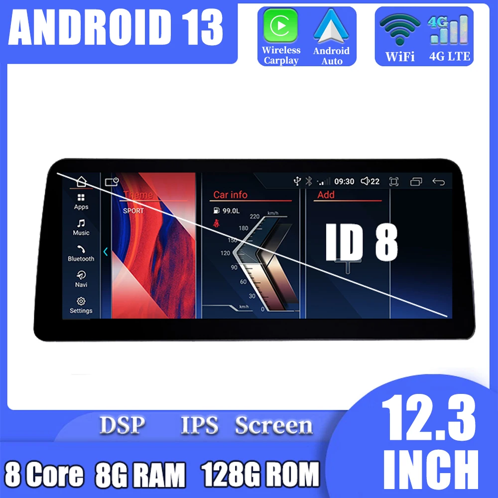 Android 13 12.3" Car Mutimedia Player Radio ID8 For BMW 5 Series E60 E61 E63 E64 CIC CCC System Navigation GPS Carplay Head Unit
Android 13 12.3" Car Mutimedia Player Radio ID8 For BMW 5 Series E60 E61 E63 E64 CIC CCC System Navigation GPS Carplay Head Unit