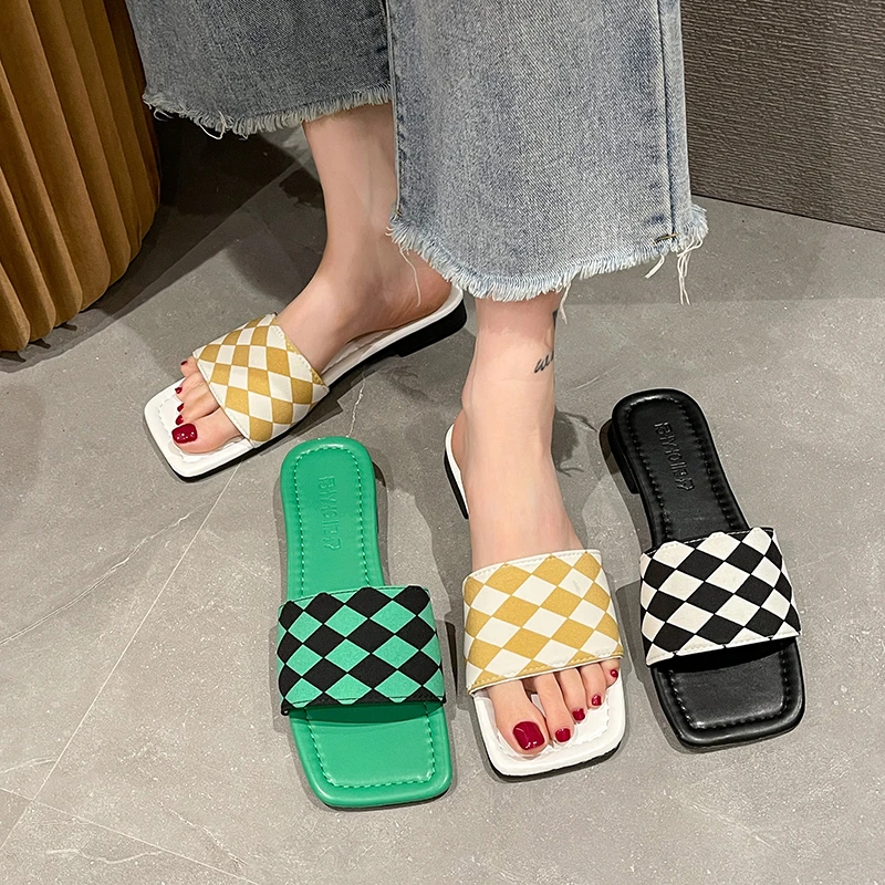 Women's Slippers Checkerboard Checkered Pattern Women Flats for Summer Mixed Colors Female Shoes Modern Slippers chaussure femme
Women's Slippers Checkerboard Checkered Pattern Women Flats for Summer Mixed Colors Female Shoes Modern Slippers chaussure femme