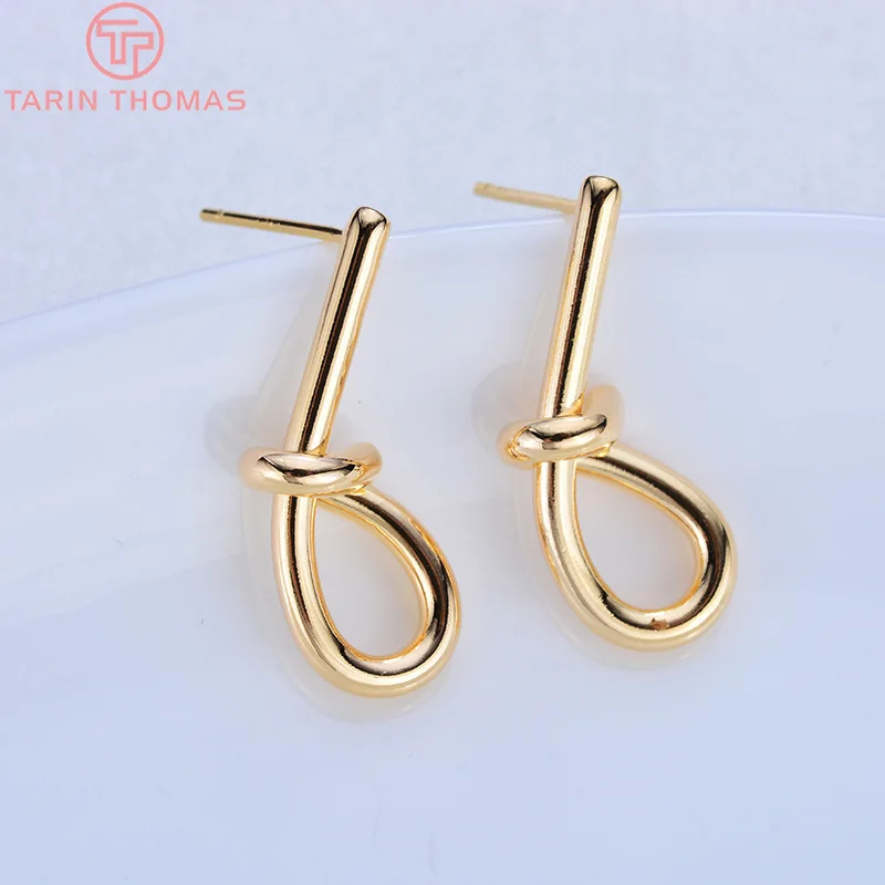(2697)6PCS 23x9MM 24K Gold Color Plated Brass Long Line with Knot Stud Earrings High Quality DIY Jewelry Making Findings
(2697)6PCS 23x9MM 24K Gold Color Plated Brass Long Line with Knot Stud Earrings High Quality DIY Jewelry Making Findings
