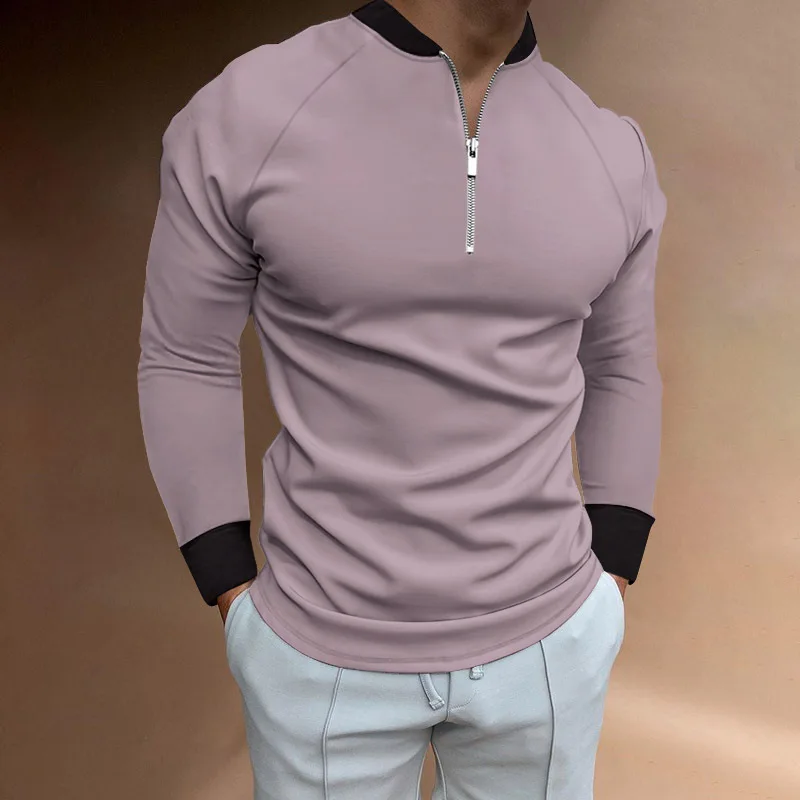 Solid Color Men's Polo Shirts Springtime Long Sleeve Fashion Simple Zipper Casual Long Sleeve Autumn Shirt Business
Solid Color Men's Polo Shirts Springtime Long Sleeve Fashion Simple Zipper Casual Long Sleeve Autumn Shirt Business