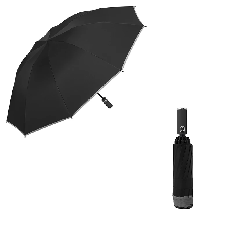 12-bone Reverse Automatic Three-fold Umbrella Large Umbrella Surface Black Glue Sunscreen Anti-ultraviolet Light-emitting Strip
12-bone Reverse Automatic Three-fold Umbrella Large Umbrella Surface Black Glue Sunscreen Anti-ultraviolet Light-emitting Strip
