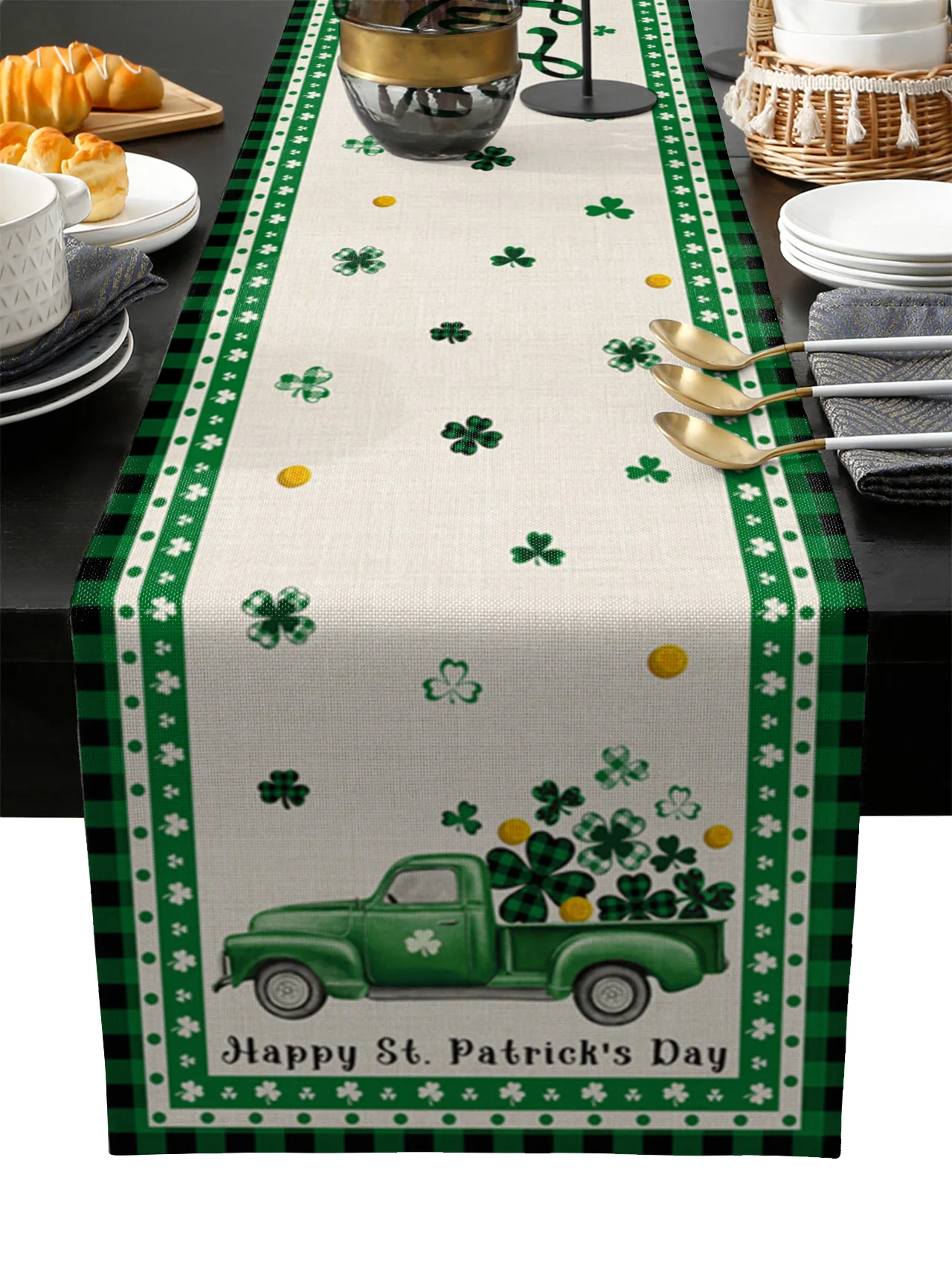 Saint Patrick Green Clover Truck Table Runner Wedding Festival Table Decoration Home Decor Kitchen Table Runners Placemats
Saint Patrick Green Clover Truck Table Runner Wedding Festival Table Decoration Home Decor Kitchen Table Runners Placemats