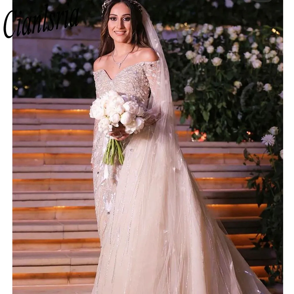 Luxurious V Neck Bling Beaded Sequins Wedding Dress Long Sleeves Detached Train Robe Bridal Mermaid Vestido De Novia
Luxurious V Neck Bling Beaded Sequins Wedding Dress Long Sleeves Detached Train Robe Bridal Mermaid Vestido De Novia