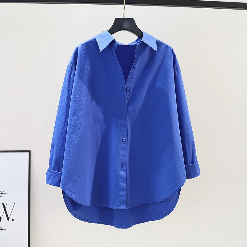 Blue Shirt for Women 2023 Spring New Korean Style Fashion Loose Casual Shirt High-Low Top Blouse Women Shirt White Camisas
Blue Shirt for Women 2023 Spring New Korean Style Fashion Loose Casual Shirt High-Low Top Blouse Women Shirt White Camisas