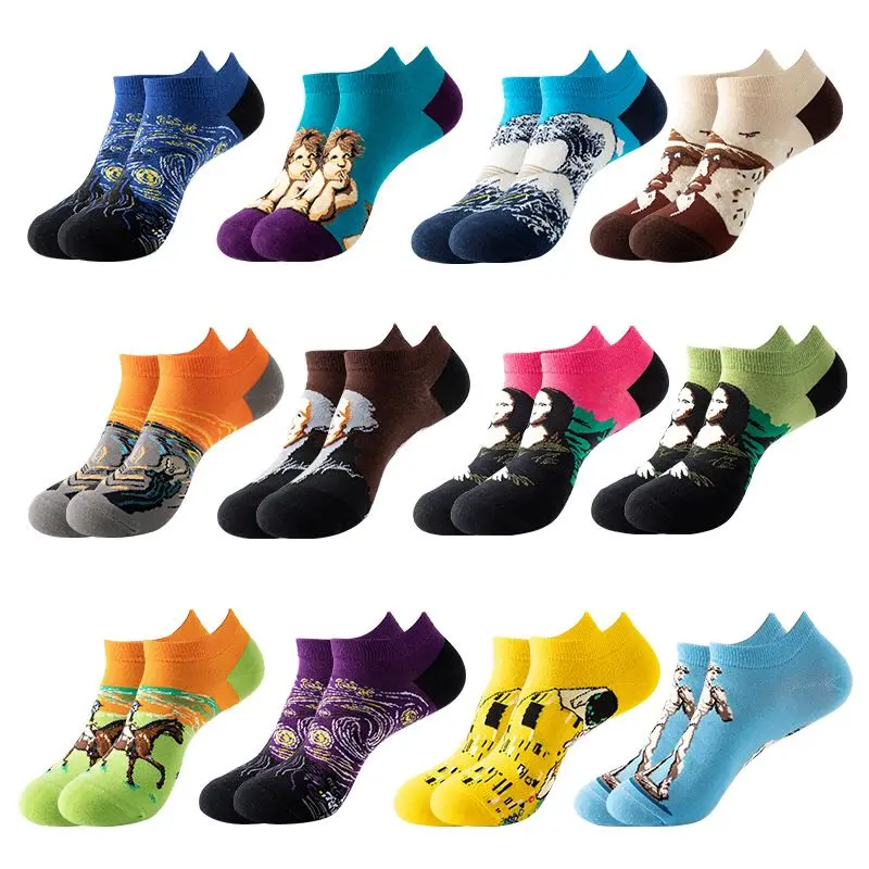 1Pair Funny Van Gogh Oil Painting Casual Ankle Socks Fashion Colorful Harajuku Animal Fruit Cotton Men women Socks low cut sox
1Pair Funny Van Gogh Oil Painting Casual Ankle Socks Fashion Colorful Harajuku Animal Fruit Cotton Men women Socks low cut sox