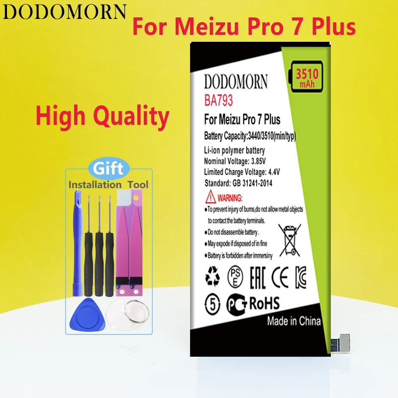 DODOMORN BA793 Battery For Meizu Pro 7 Plus M793H Mobile Phone High Quality +Tracking Number
DODOMORN BA793 Battery For Meizu Pro 7 Plus M793H Mobile Phone High Quality +Tracking Number