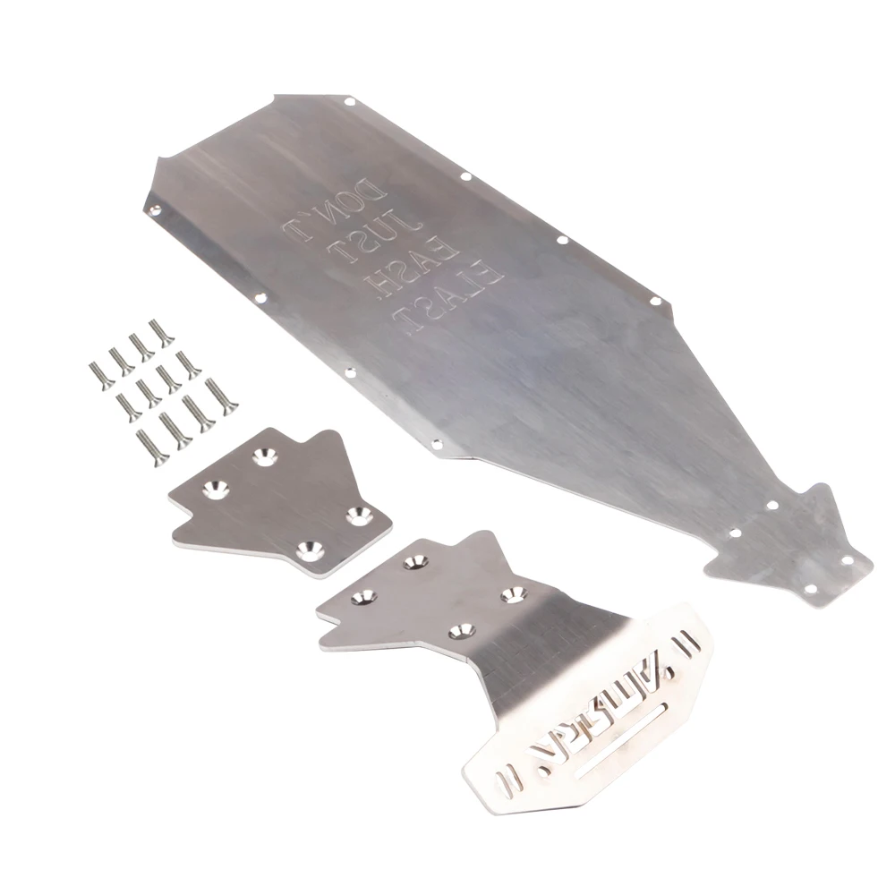 3pcs Stainless Steel Chassis Armor Bumper Skid Plate Protector for 1/8 RC Car Monster Truck Arrma Kraton EXB EXtreme Bash Roller 
3pcs Stainless Steel Chassis Armor Bumper Skid Plate Protector for 1/8 RC Car Monster Truck Arrma Kraton EXB EXtreme Bash Roller