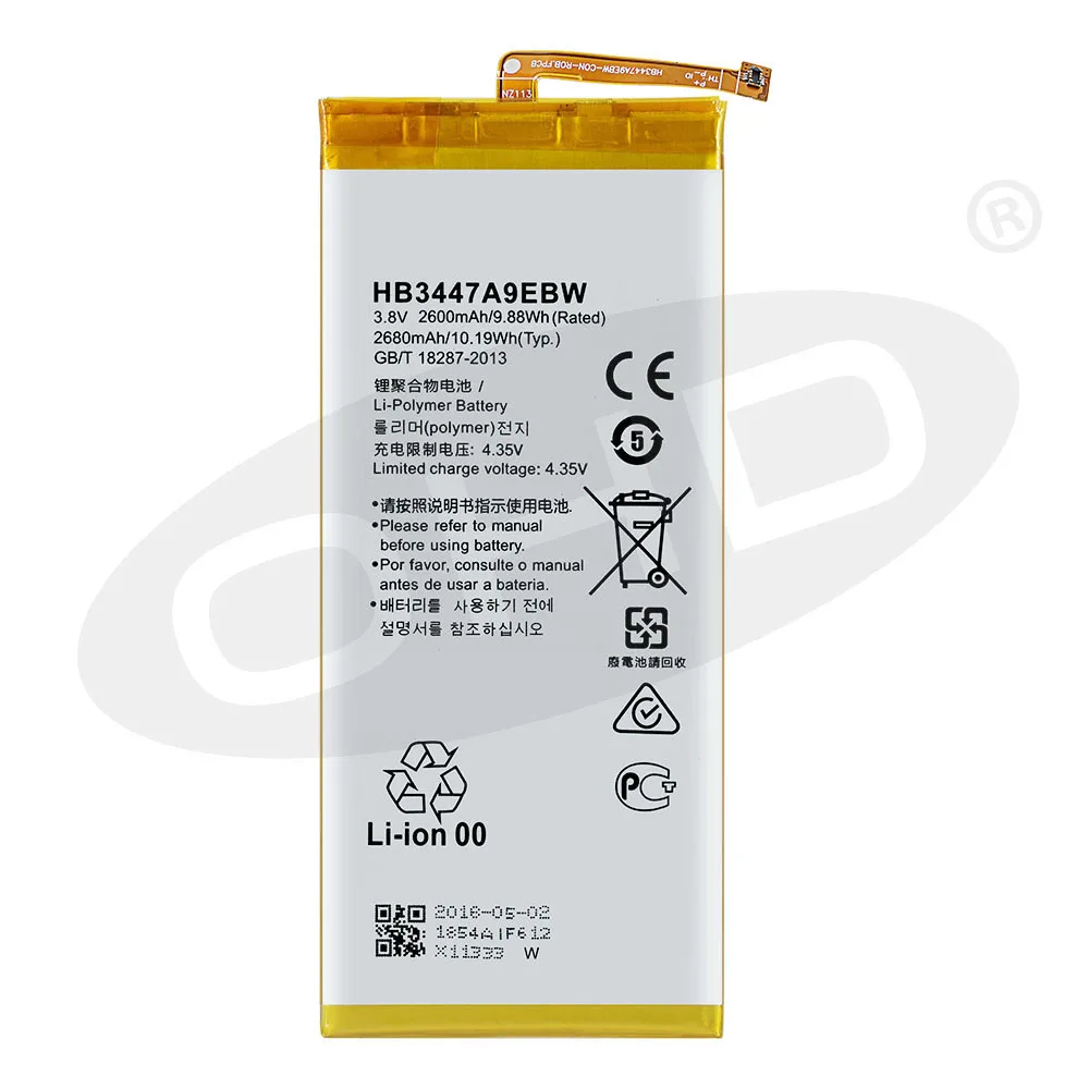 OHD 2600 мАч оригинальный HB3447A9EBW Аккумулятор для Huawei Ascend P8 GRA-L09 GPA-UL00 CL00 TL00 UL10 сменные батареи + Бесплатные инструменты
OHD 2600 мАч оригинальный HB3447A9EBW Аккумулятор для Huawei Ascend P8 GRA-L09 GPA-UL00 CL00 TL00 UL10 сменные батареи + Бесплатные инструменты