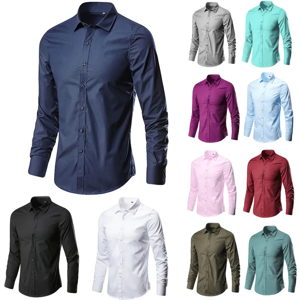 Men's Fashion Business Leisure Lapel Color Long-sleeved Shirt Top Blouse Lady T Shirt Loose Fit Mock Neck Top
Men's Fashion Business Leisure Lapel Color Long-sleeved Shirt Top Blouse Lady T Shirt Loose Fit Mock Neck Top