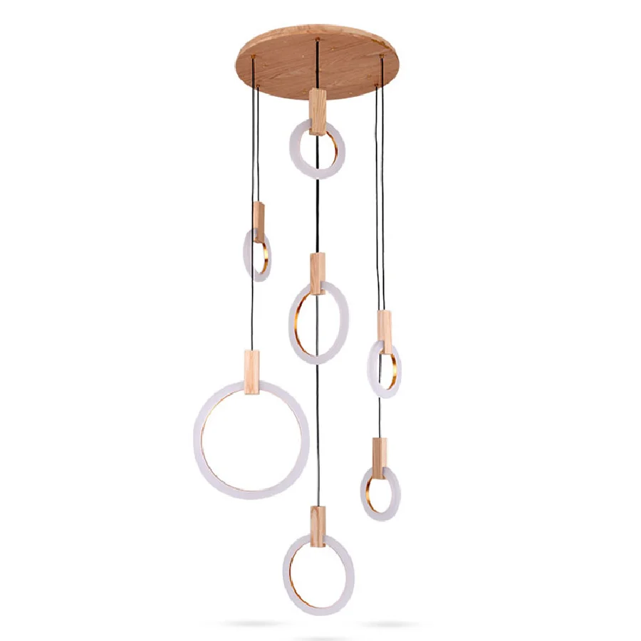LukLoy Loft Modern Chandelier Solid Wood LED Duplex Building Villa Stairwell Lighting Acrylic Rings Suspension Long Nordic Lamp
LukLoy Loft Modern Chandelier Solid Wood LED Duplex Building Villa Stairwell Lighting Acrylic Rings Suspension Long Nordic Lamp