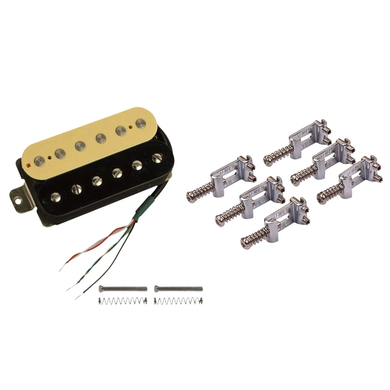 Electric Guitar Humbucker Pickups Bridge Alnico V Pickup Zebra + Black With Guitar Bridge Saddles Roller Tremolo
Electric Guitar Humbucker Pickups Bridge Alnico V Pickup Zebra + Black With Guitar Bridge Saddles Roller Tremolo