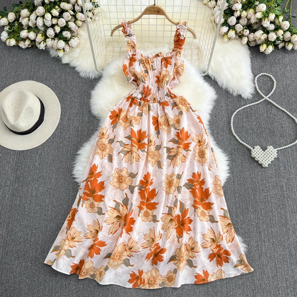 Elegant Floral Print Sexy Plelated Slip Dress Sleeveless A-line Summer Beach Vacation Vestidos Slim Sweet Women Evening Party
Elegant Floral Print Sexy Plelated Slip Dress Sleeveless A-line Summer Beach Vacation Vestidos Slim Sweet Women Evening Party