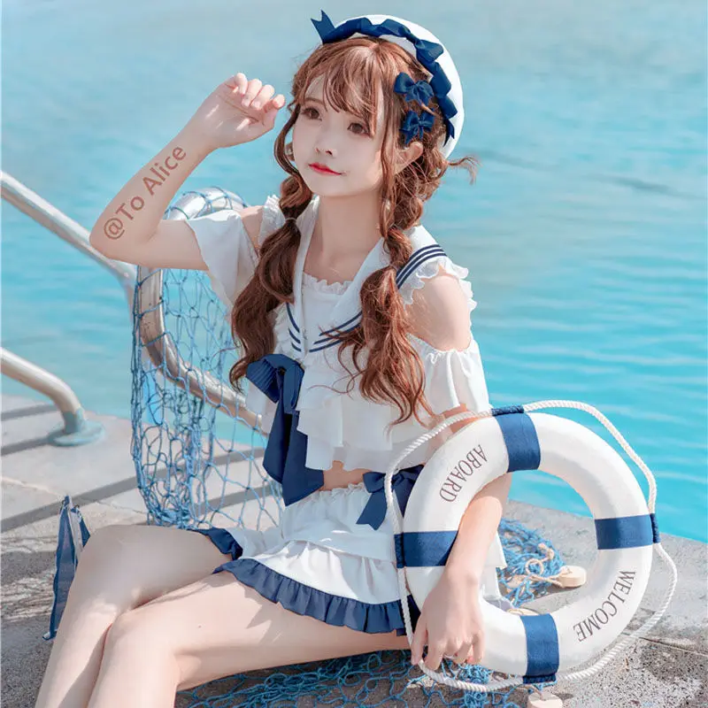 Disney Swimsuit female summer cover belly split skirt lovely fairy Navy style hot spring swimsuit slim JK
Disney Swimsuit female summer cover belly split skirt lovely fairy Navy style hot spring swimsuit slim JK