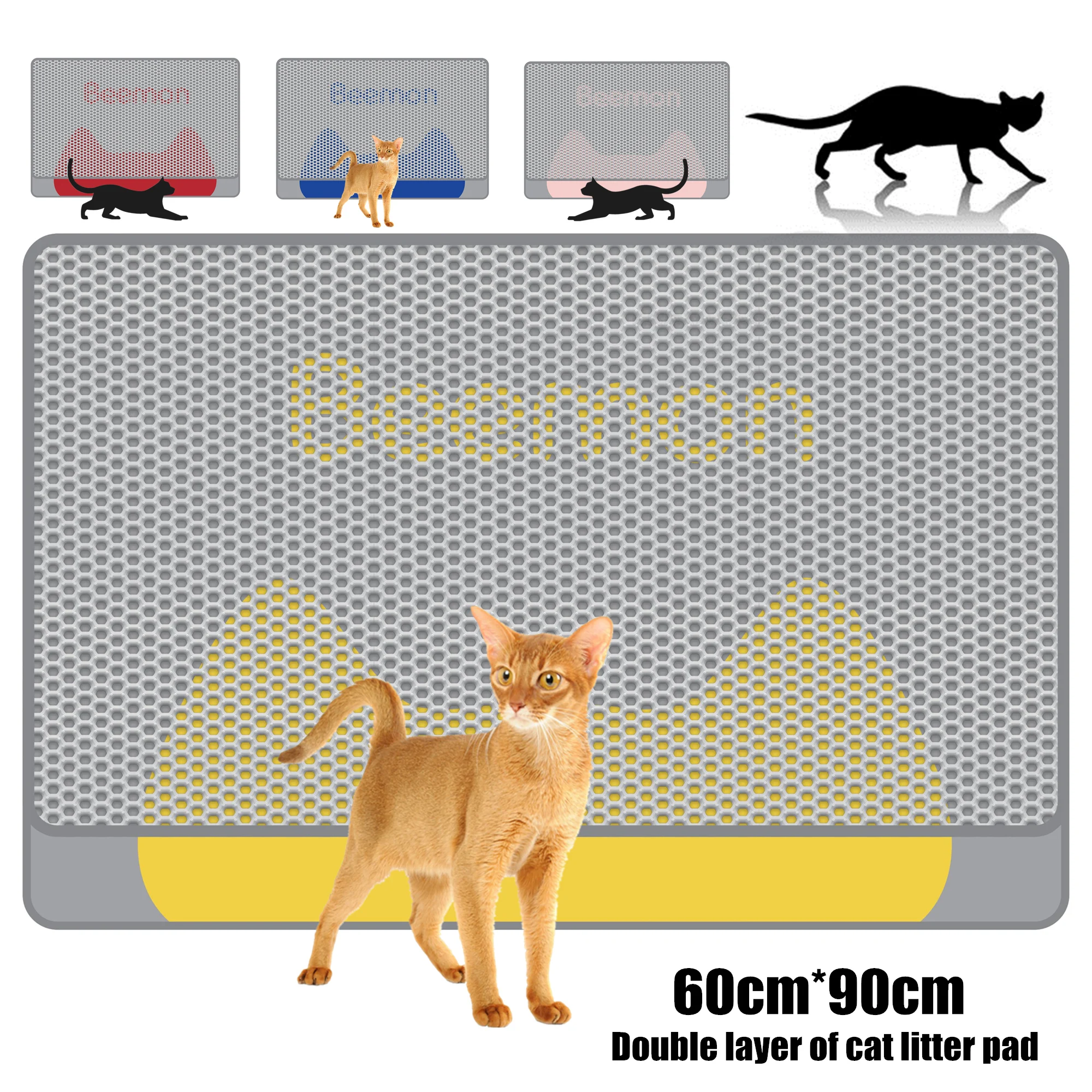 BEEMON oversized 90cm litter mat litter box mat is suitable for floor, honeycomb double screening expansion design
BEEMON oversized 90cm litter mat litter box mat is suitable for floor, honeycomb double screening expansion design